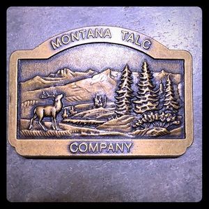 Vintage Belt Buckle Montana Talc Company EUC